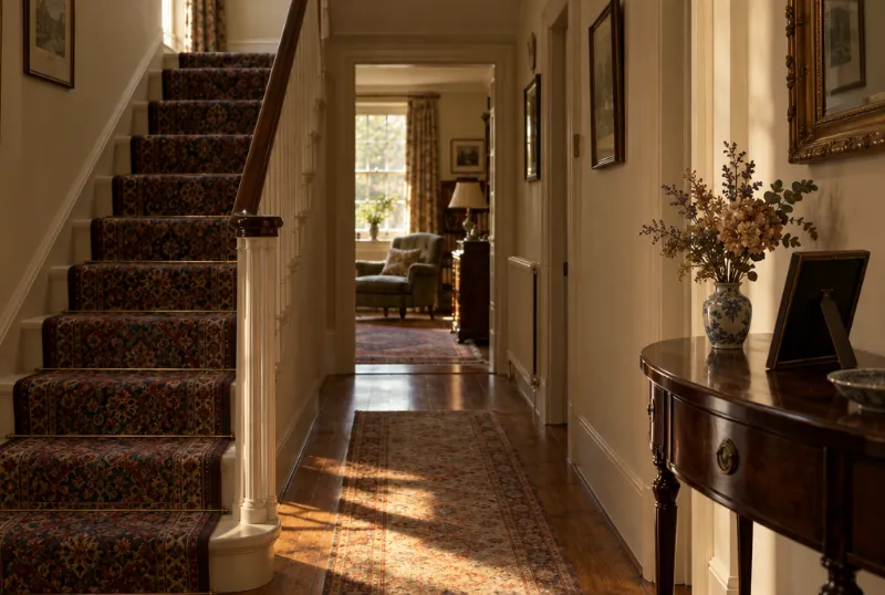 Hallway of an older family home in afternoon light